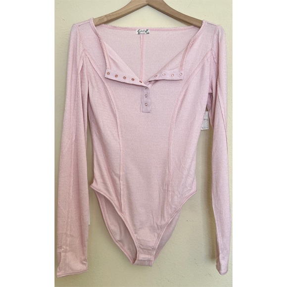 Free People Sloane Bodysuit Pink Nectar NWT - Picture 7 of 12